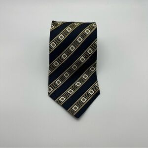 Versace Black and Gold Geometric Tie